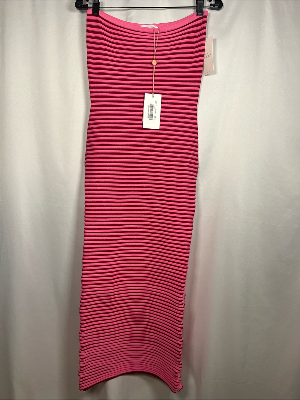 The wolf gang NWT sunmor knit striped tube maxi dress color candy sz m - Picture 3 of 8